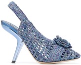 Thumbnail for your product : Marco De Vincenzo Floral Appliqué Knitted Sandals