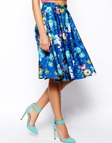 Thumbnail for your product : ASOS Floral Midi Skirt In Scuba