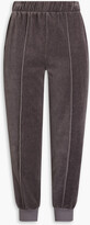 Thumbnail for your product : Stateside Cropped cotton-blend velour track pants