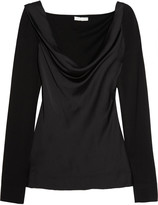 Thumbnail for your product : Donna Karan Draped matte-satin and modal-blend jersey top