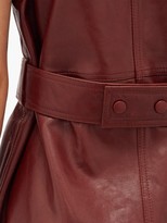 Thumbnail for your product : Ganni Sleeveless Leather Wrap Dress - Burgundy