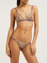 Thumbnail for your product : Coco de Mer X V&a Golden Peacock Lace Triangle Bra - Womens - Purple Multi