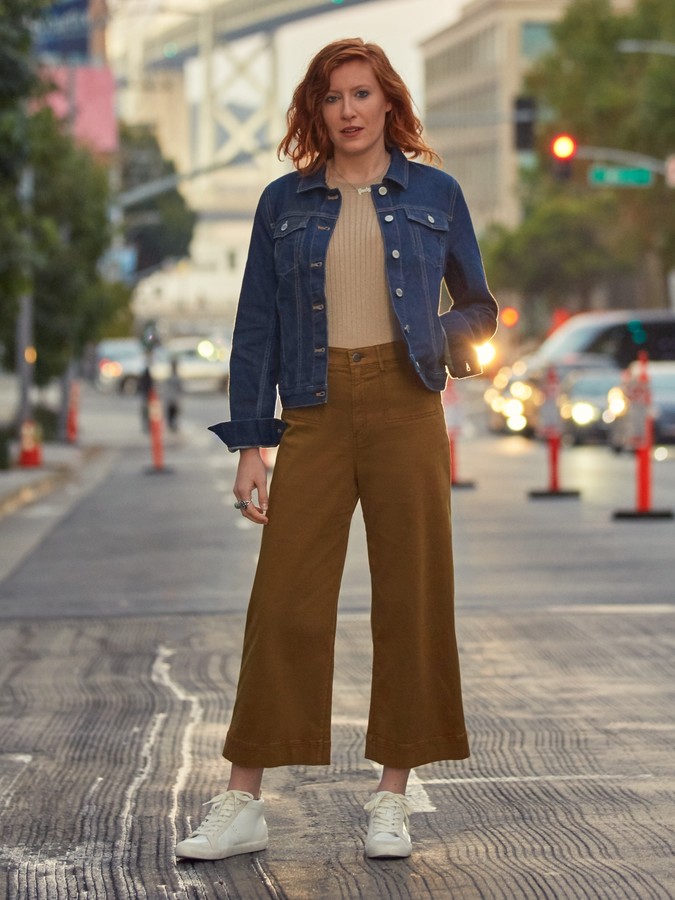 wide leg cropped chino pants