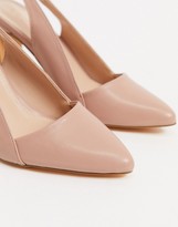 Thumbnail for your product : Co Wren Wide fit mid heeled slingback shoes in beige