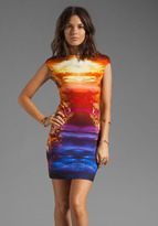 Thumbnail for your product : McQ Jersey Cap Sleeve Dress in Cobalt/Orange/Pink