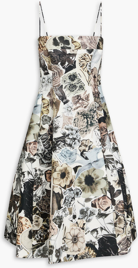 Marni Flared floral-print cotton midi dress