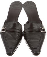 Thumbnail for your product : Burberry Leather Pointed-Toe Mules