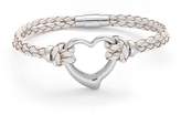 Thumbnail for your product : Bling Jewelry Stainless Steel Heart Leather Bracelet Braided Cord 8in