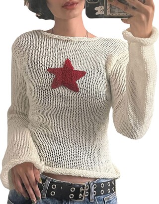 Women's Long Sleeve Crop Tops Cute Sexy Going Out Y2k Shirts