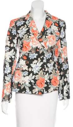 Celine Floral Print Double-Breasted Blazer