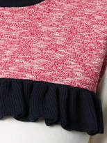 Thumbnail for your product : MAISON KITSUNÉ colour block frill jumper