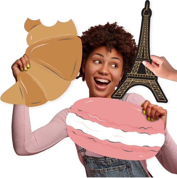 Big Dot of Happiness Stars Over Paris Eiffel Tower, Macaroon and(01)