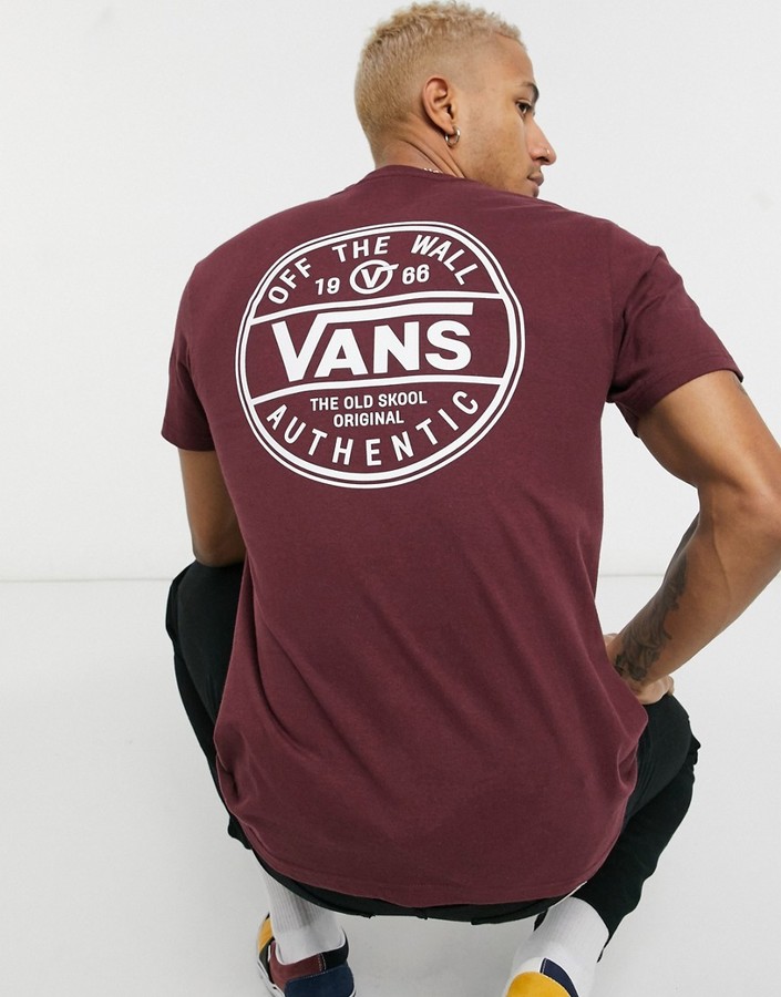 Vans Old Skool Original t-shirt in burgundy - ShopStyle