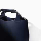 Thumbnail for your product : Zara 29489 Leather Shopper With Laminated Interior