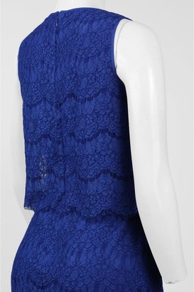 Anne Klein 10629662 Sleeveless Popover Scalloped Lace Crepe Dress