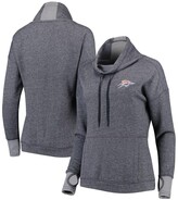 Thumbnail for your product : Antigua Women's Heathered Navy Oklahoma City Thunder Snap Cowl Neck Pullover Sweatshirt