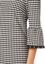 Thumbnail for your product : Oui Gingham flute sleeve dress with eyelet detail