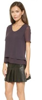 Thumbnail for your product : Rebecca Taylor Crepe Top with Chain Trim