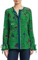 Thumbnail for your product : Derek Lam 10 Crosby Floral Silk Bell-Sleeve Blouse