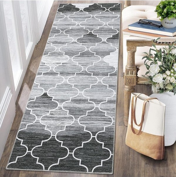 Acekool2x6RunnerRug-WashableNon-SlipKitchenCarpetinGrey