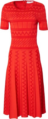 Carolina Herrera Open-Knit Midi Dress