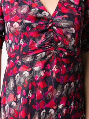 Dvf Diane Von Furstenberg Floral Print Ruched Dress