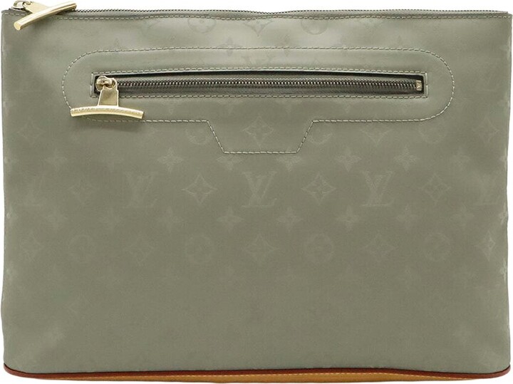Louis Vuitton Grey Monogram Canvas Titanium Cosmos Clutch (Authentic Pre- Loved)