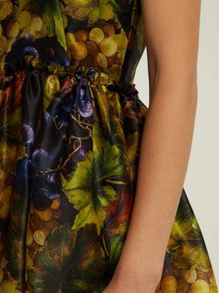 Dolce & Gabbana Grape Print Silk Organza Midi Dress - Womens - Black Multi