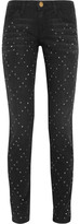 Thumbnail for your product : Current/Elliott The Ankle Skinny studded skinny jeans