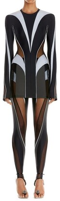 Thierry Mugler Reflective eco spiral leggings - ShopStyle