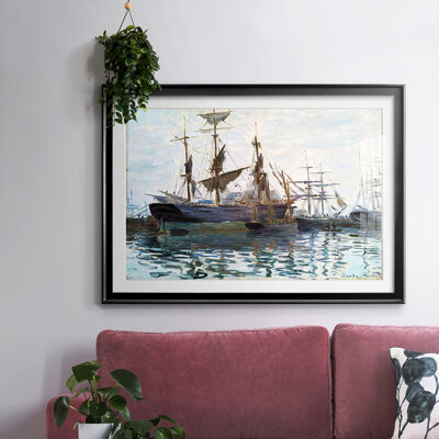 Breakwater Bay Ships In Harbor 1873