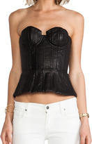 Thumbnail for your product : Alice + Olivia Jessie Leather Structured Bustier Top