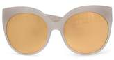 Thumbnail for your product : Linda Farrow Cat-Eye Acetate And Gold-Tone Mirrored Sunglasses