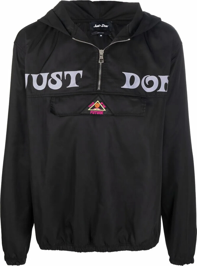 Just Don Logo-Print Hooded Windbreaker