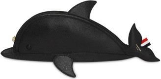 Thom Browne Flat Grained Leather Dolphin Clutch