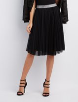 Thumbnail for your product : Charlotte Russe Shimmer Waistband Tulle Skirt