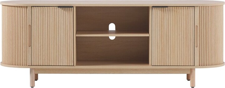 Walker Edison Modern Reeded 60in TV Stand With Open Storage