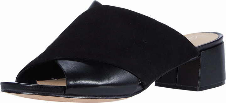 clarks womens black mules