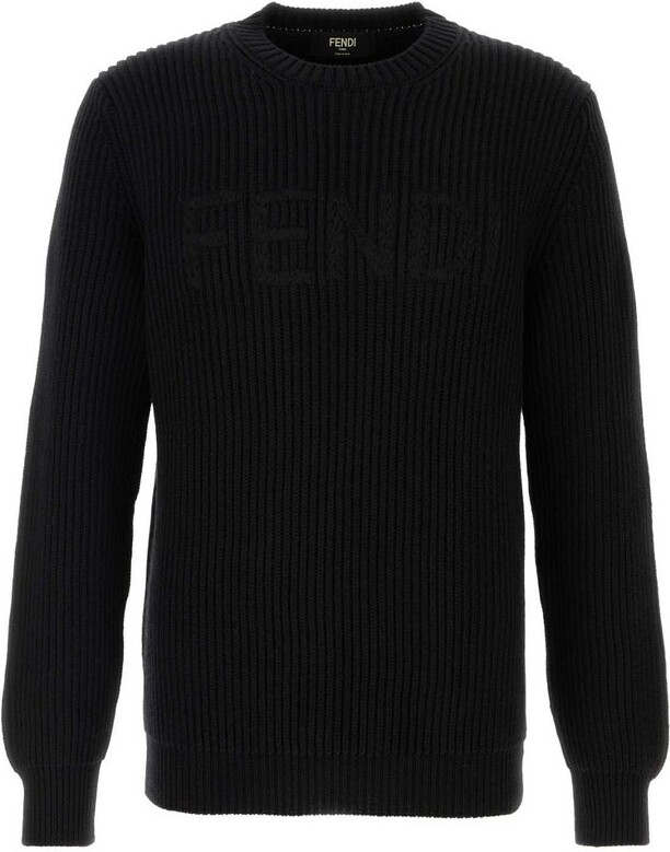 Fendi Logo Lettering Crewneck Jumper