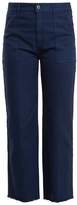 Thumbnail for your product : Stella McCartney Frayed Hem Straight Leg Jeans - Womens - Dark Blue