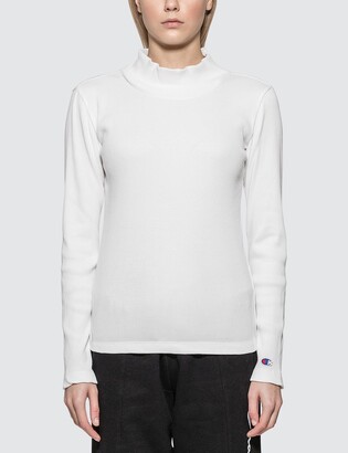 Champion Reverse Weave Ribbed Turtle Neck Long Sleeve Top