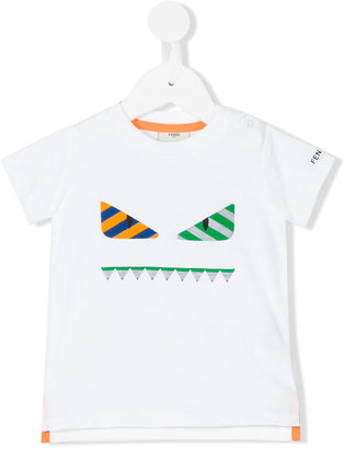 Fendi Kids - monster print T-shirt - kids - Cotton - 12 mth
