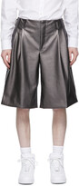 Thumbnail for your product : Comme des Garçons Homme Plus Silver Faux-Leather Shorts