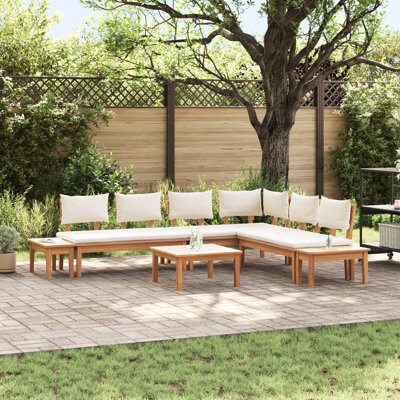 Garden Bench Set 3 Pcs Brown And Dark Grey And Brown