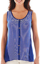 Thumbnail for your product : JCPenney Asstd National Brand Susan Lawrence Scoopneck Tank Top