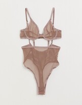 Thumbnail for your product : ASOS DESIGN cut out underwire body with fishnet
