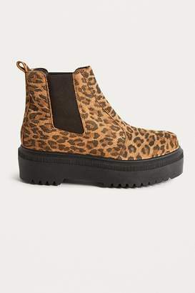 Urban Outfitters Brody Leopard Print Platform Chelsea Boot