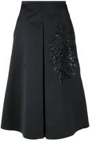 Rochas sequin embroidery flared skirt 