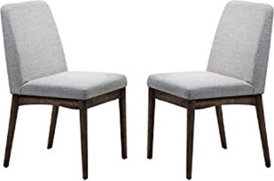 Hokku Designs Kegler 2Pcs Mid-Century Style Dining Chairs, Solid Wood Upholstered Cushion, Comfort Chair Chairs , & Fabric Comfy