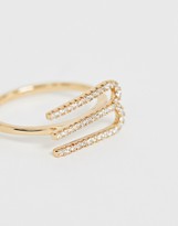 Thumbnail for your product : Galleria Amadoro Galleria Armadoro gold plated crystal pave M initial ring
